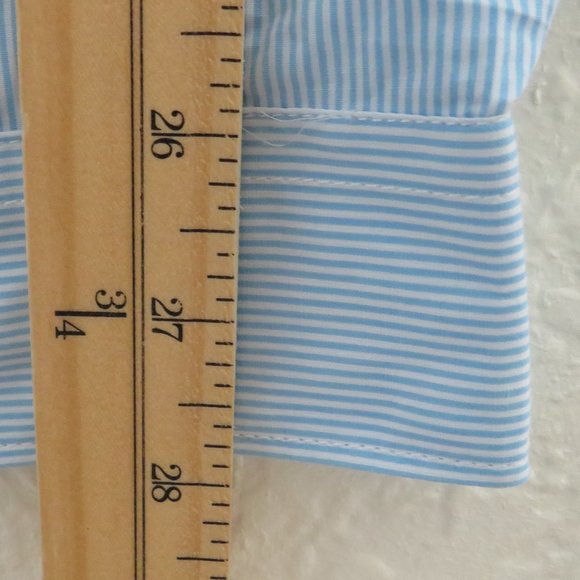 H&M* Men's Long Sleeve Button Down Curved Hem Striped Dress Shirt~ Size XL - Picture 10 of 11